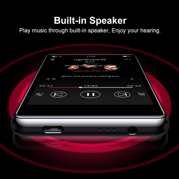Mp3 Player with Bluetooth 5.0, Tengsen 4.0" Touchscreen 16GB HD Video MP3 Mp4 Music Player with Speaker,Portable HiFi Sound with FM Radio, Voice Recorder, E-Book, Sport Pedometer,Support 128G TF Card - 图片 3
