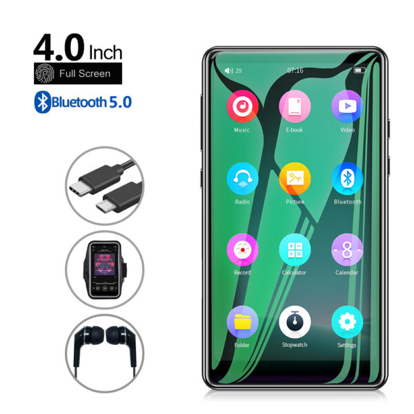 Mp3 Player with Bluetooth 5.0, Tengsen 4.0" Touchscreen 16GB HD Video MP3 Mp4 Music Player with Speaker,Portable HiFi Sound with FM Radio, Voice Recorder, E-Book, Sport Pedometer,Support 128G TF Card - 图片 7