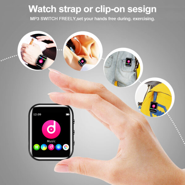 Mp3 Player with,1.54” HD Touch Screen Portable HiFi Lossless Sound Music Players with FM Radio,Voice Recorder,Video Play,E-Book, Pedometer,for Running Workout,Support up to 128GB - 图片 7